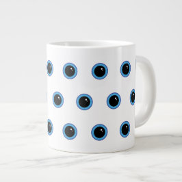 Caneca De Café Grande Olhos Azuis Engraçados