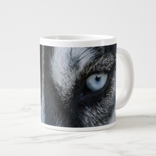 Caneca De Café Grande Olhos Husky Siberianos (Frente Esquerda)