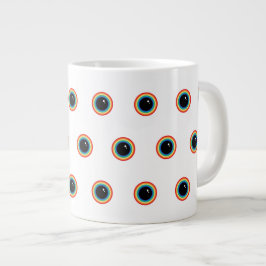 Caneca De Café Grande Olhos legal do Arco-Íris