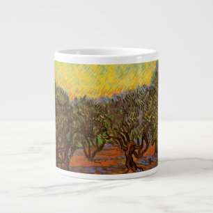 Caneca De Café Grande Olive Grove, Orange Sky, por Vincent van Gogh