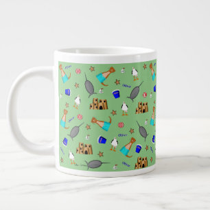 Caneca De Café Grande Oliver A Lontra Padrão de Férias de Verão na Praia