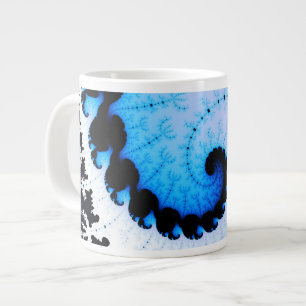 Caneca De Café Grande Onda azul - arte fractal