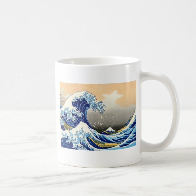 Caneca De Café Grande onda fora do ~ Hokusai de Kanagawa (Direita)
