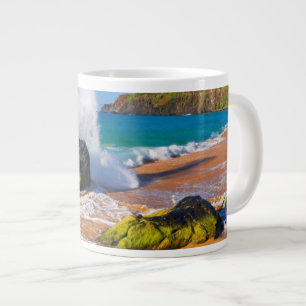 Caneca De Café Grande Ondas batem na praia, Havaí