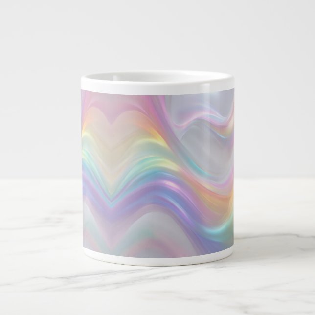 Caneca De Café Grande Ondas de Luz (Frente)