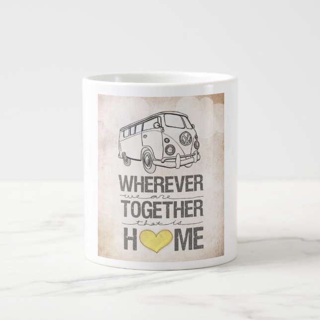 Caneca De Café Grande Onde quer que estejamos juntos, série Bus, edição (Frente)