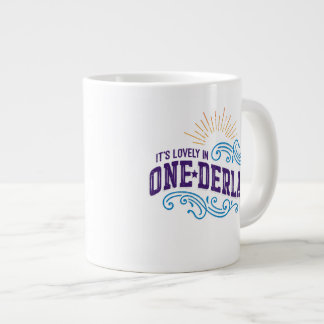 Caneca De Café Grande Onederland é uma linda cor Jumbo Mug