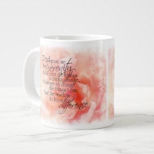 Caneca De Café Grande Oração da Serenidade com Peony Jumbo Mug Rosa