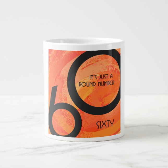 Caneca De Café Grande Orange 60 Decade Birthday (Frente)