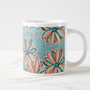 Caneca De Café Grande Orange Blossoms padrão por Lisa Casineau