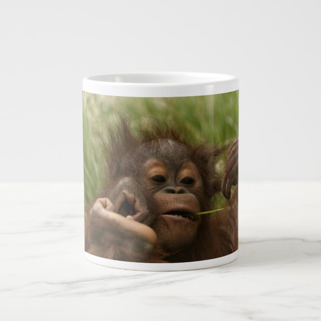 Caneca De Café Grande Orangutan Baby (Frente)