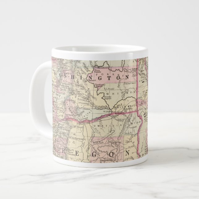 Caneca De Café Grande Ore, Wash, Ida, Mont (Frente Esquerda)