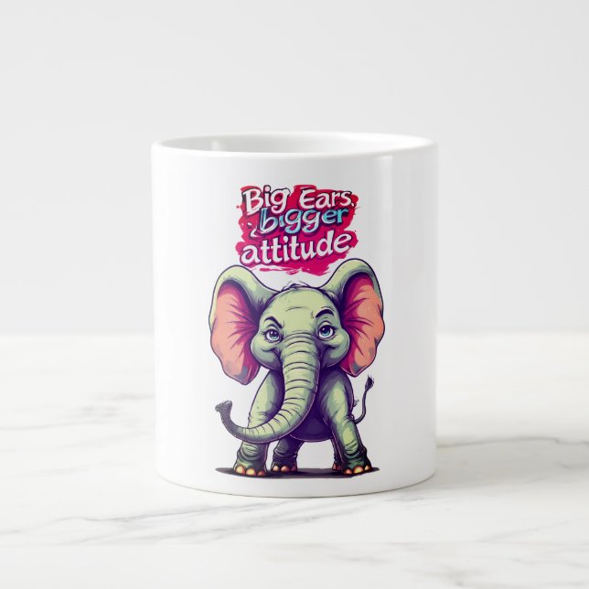 Caneca De Café Grande Orelhas grandes, atitude maior (Frente)