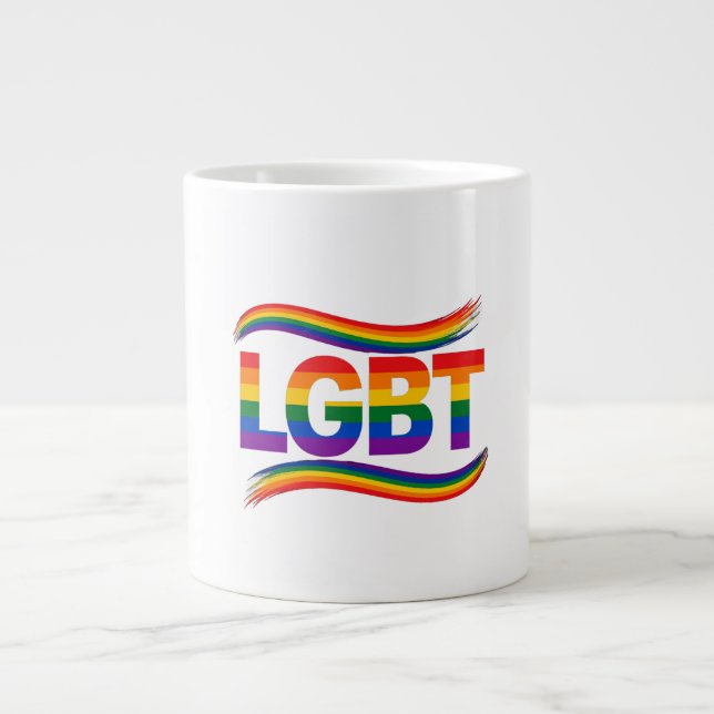 Caneca De Café Grande Orgulho Arco-íris LGBT (Frente)