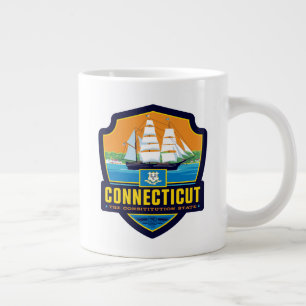Caneca De Café Grande Orgulho de Estado Connecticut