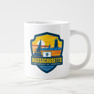 Caneca De Café Grande Orgulho de Estado  Massachusetts