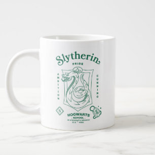 Caneca De Café Grande ORGULHO DE SLYTHERIN™ Ambição Astúcia Brasão