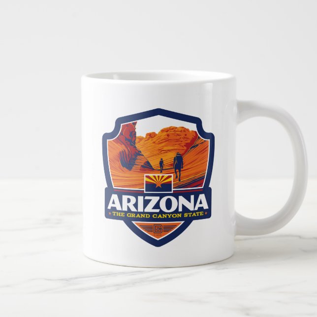 Caneca De Café Grande Orgulho Estatal | ARIZONA (Direita)