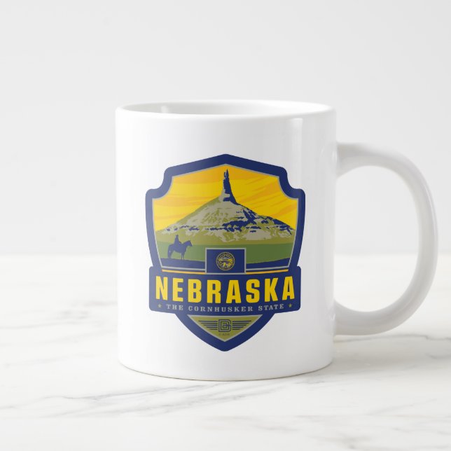Caneca De Café Grande Orgulho Estatal | Nebraska (Direita)