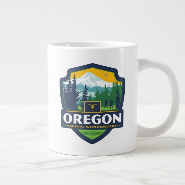 Caneca De Café Grande Orgulho Estatal | Oregon (Direita)