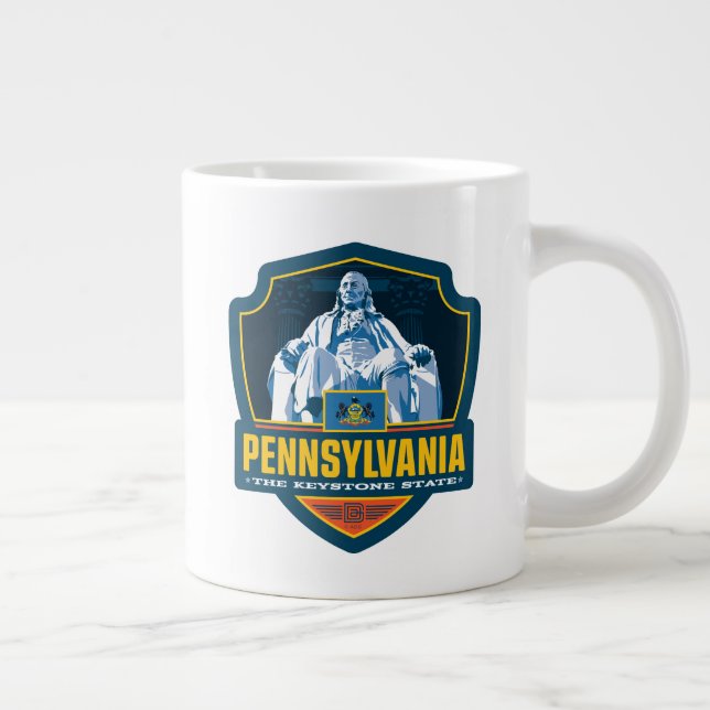 Caneca De Café Grande Orgulho Estatal | Pensilvânia (Direita)