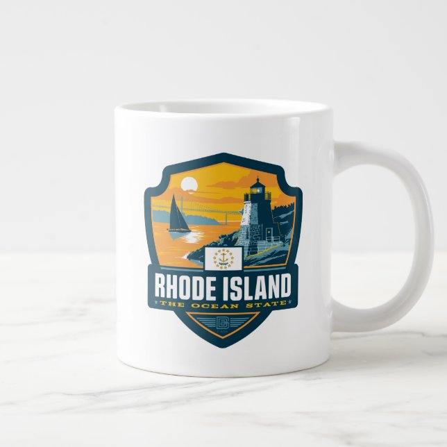 Caneca De Café Grande Orgulho Estatal | Rhode Island (Direita)