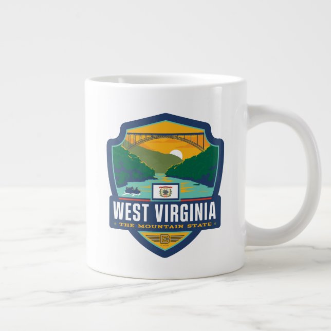 Caneca De Café Grande Orgulho Estatal | Virgínia Ocidental (Direita)
