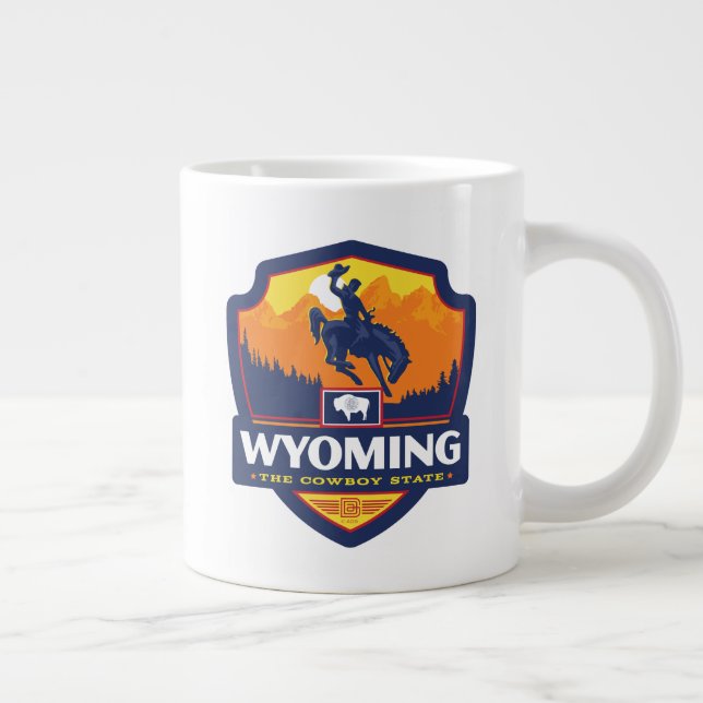 Caneca De Café Grande Orgulho Estatal | Wyoming (Direita)