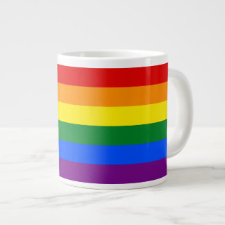Caneca De Café Grande Orgulho gay LGBT 6 - Bandeira Arco-íris com Faixa 