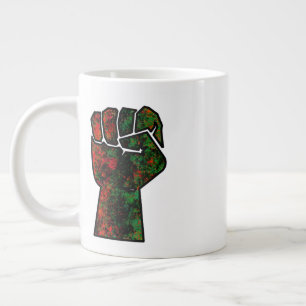 Caneca De Café Grande orgulho negro punho vermelho verde bandeira pan-af