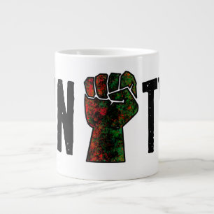 Caneca De Café Grande orgulho negro punho vermelho verde bandeira pan-af