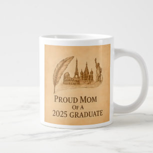 Caneca De Café Grande Orgulhosa Mãe do Formando da História de 2025 - Ar