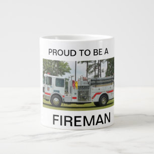 Caneca De Café Grande Orgulhoso de ser um Bombeiro Mug