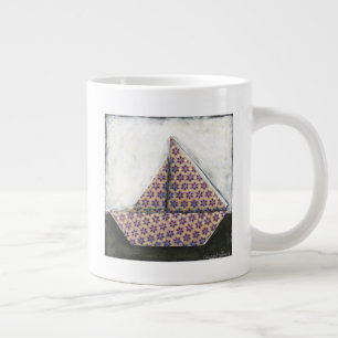 Caneca De Café Grande Origami Sailboat no papel Star Design