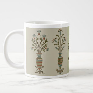 Caneca De Café Grande Ornamento Floral Lótus Egípcio Vintage Audsley Art