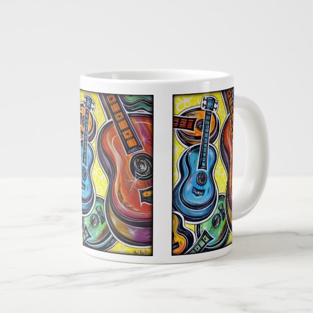 Caneca De Café Grande Orquestra Uke Jumbo China Mug (Frente Esquerda)