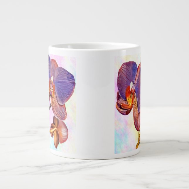 Caneca De Café Grande orquídea violeta e âmbar (Frente)