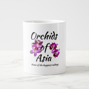 Caneca De Café Grande Orquídeas da Ásia