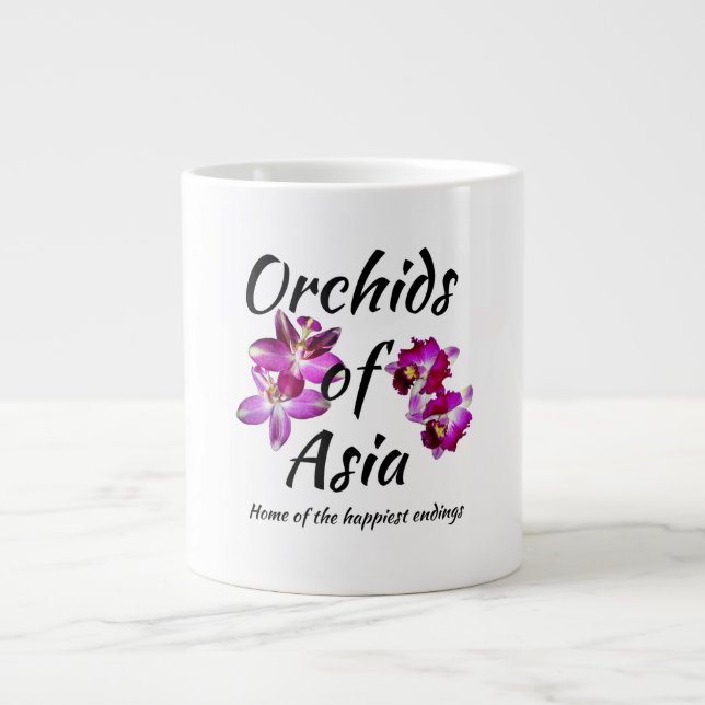 Caneca De Café Grande Orquídeas da Ásia (Frente)