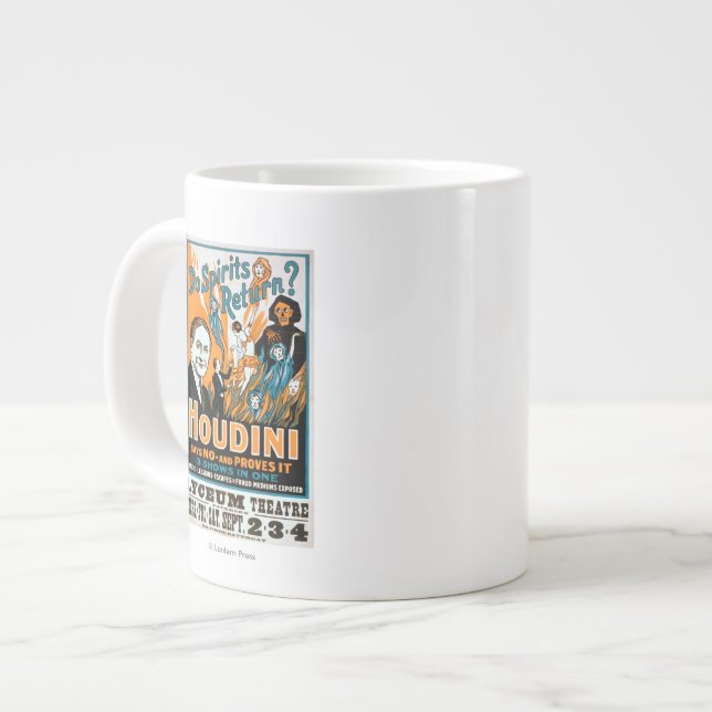Caneca De Café Grande Os Espíritos Voltam? Houdini diz não - Prova isso (Frente Esquerda)