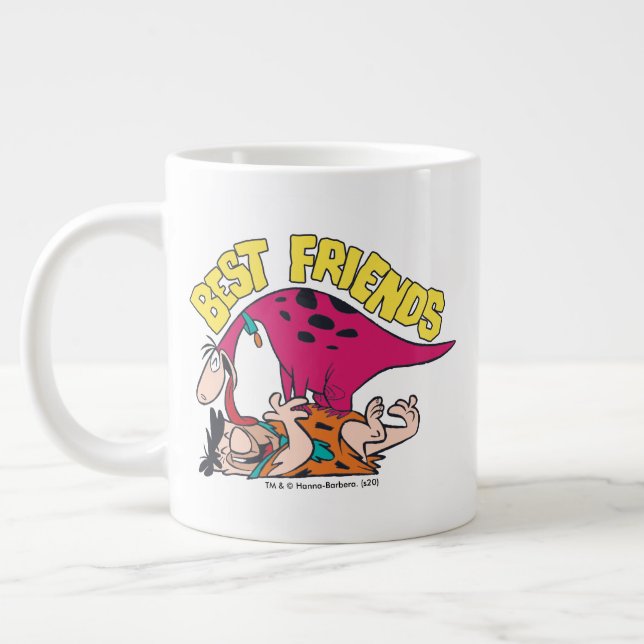 Caneca De Café Grande Os Flintstones | Fred & Dino - Melhores Amigos (Esquerda)