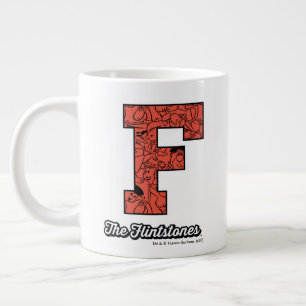 Caneca De Café Grande Os Flintstones Monograma de estilo colegial