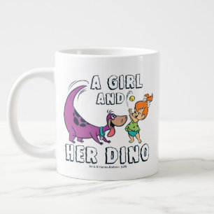 Caneca De Café Grande Os Flintstones   Pebbles & Dino Play Ball