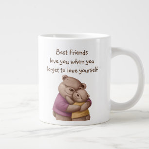 Caneca De Café Grande Os melhores amigos Teddy Bear te amam inspirador