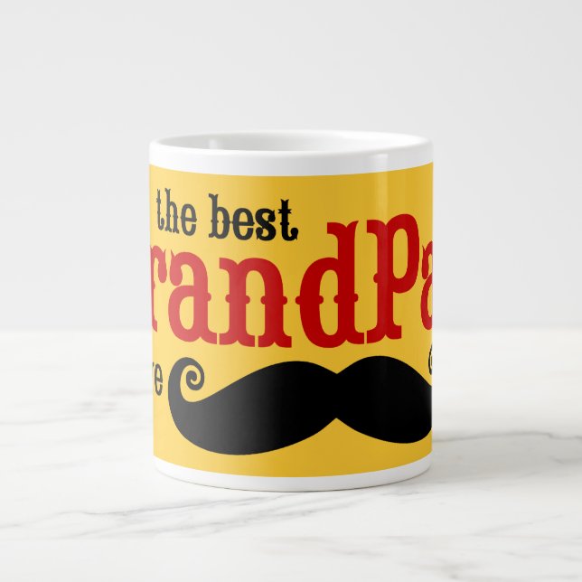Caneca De Café Grande Os Melhores Avós Têm Mustaches Especialmente Mug (Frente)