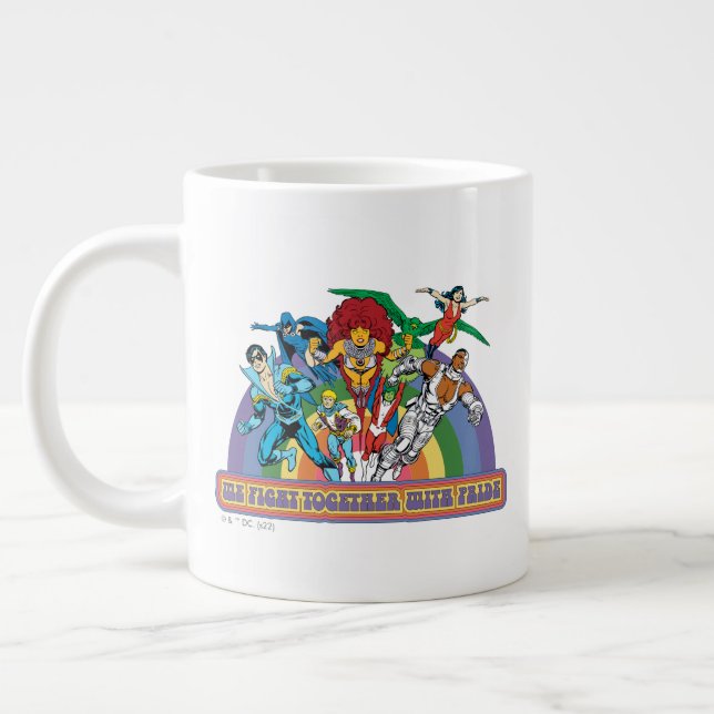 Caneca De Café Grande Os Novos Titãs De Adolescentes - Lutamos Juntos Co (Esquerda)