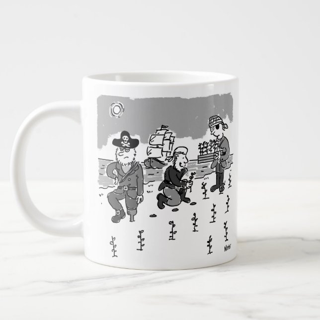 Caneca De Café Grande Os piratas estão se preparando usando uma perna de (Esquerda)