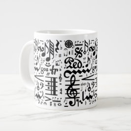Caneca De Café Grande Os Símbolos Musicais Jumbo Mug