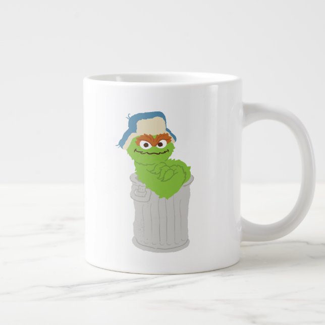 Caneca De Café Grande Oscar, o Grouch Trash Can Lean (Direita)
