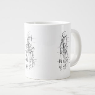 Caneca De Café Grande Ossos da Arte da Anatomia Vintage do Pé